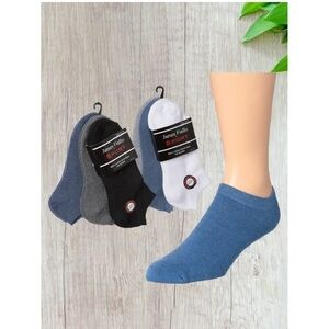 JAMES FIALLO MEN'S 6 PACK SPORTS ATHLETIC CUSHION LOW CUT SO ASSORTED COLORS